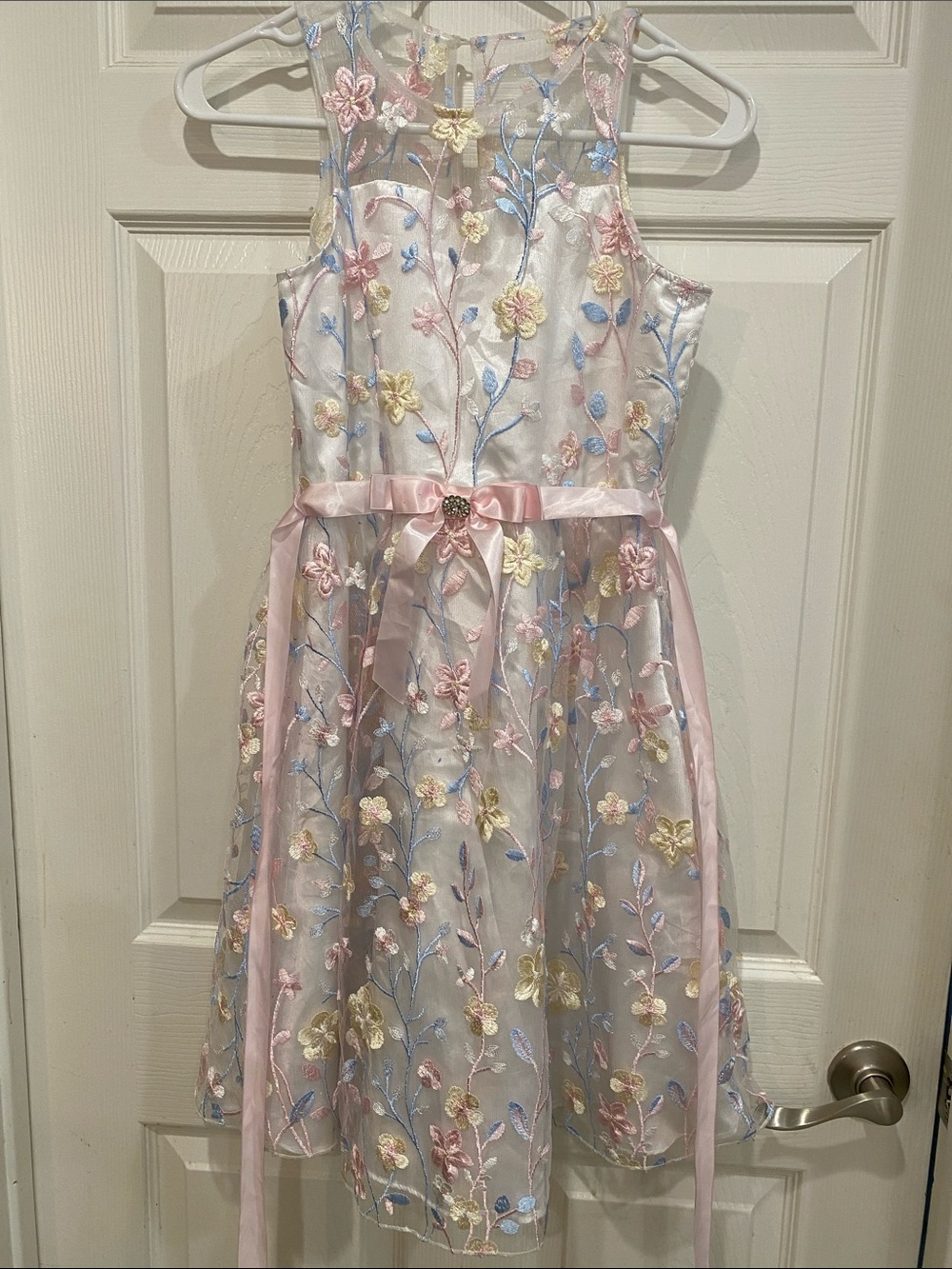Rare Editions Embroidered Floral Tulle Dress 👗 size 16